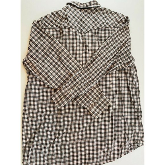 Cinch Size M Medium Plaid Burgundy White Button Down Long Sleeve Shirt EUC - Picture 5 of 6